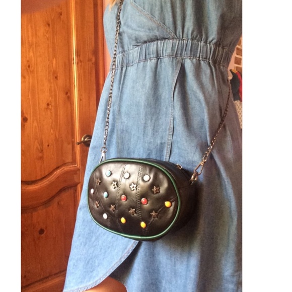 Studded Star Love Black Waist Bag Fanny Pack - Picture 2 of 7